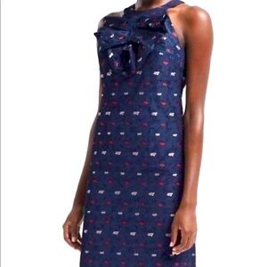 MUST SEE: Banana Republic pleated bow, embroidered satin shift dress